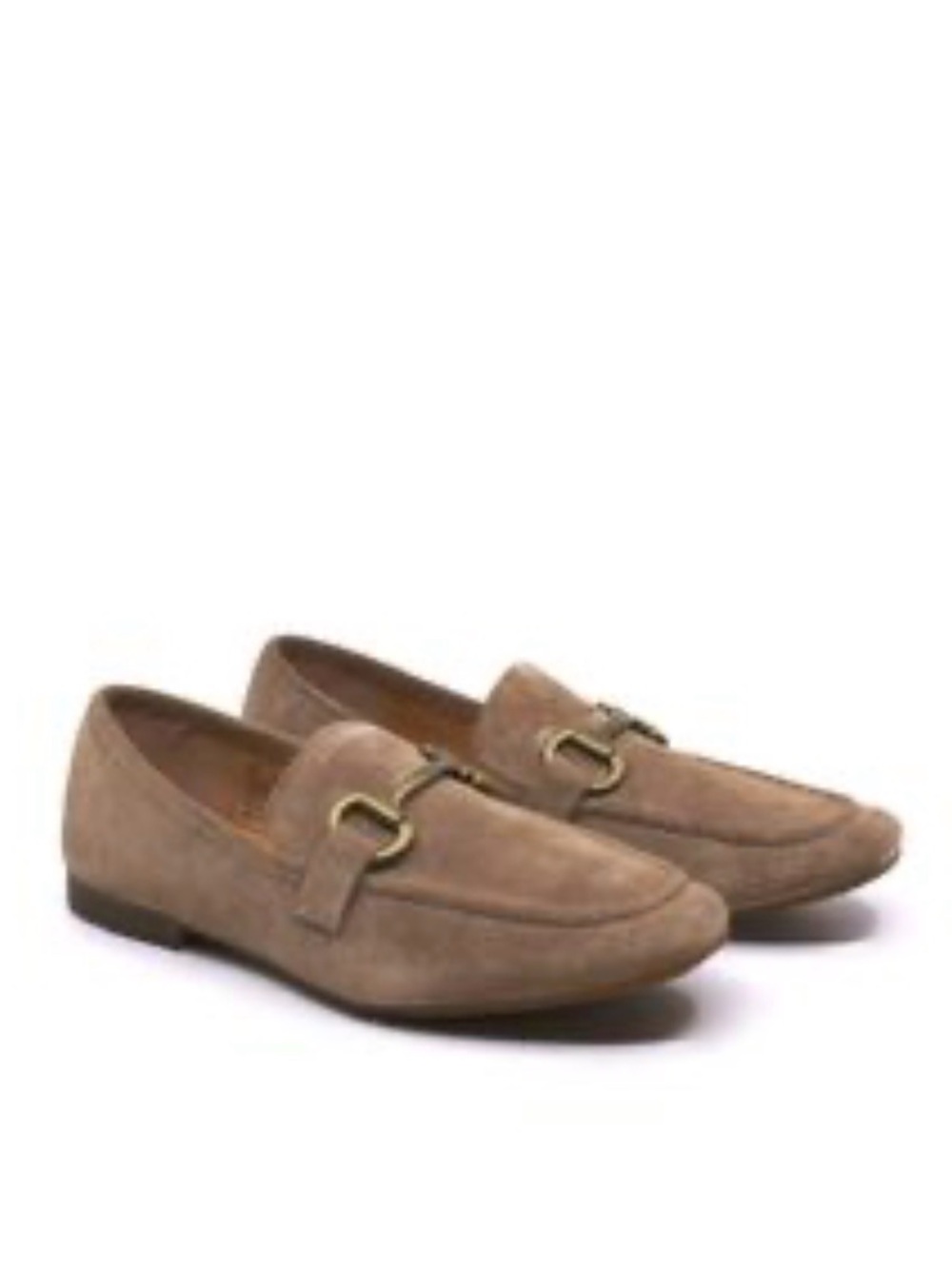Born Suede Loafers with Metal Bit - Tan
